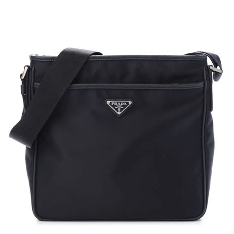 PRADA Tessuto Nylon Saffiano Messenger Bag Baltico